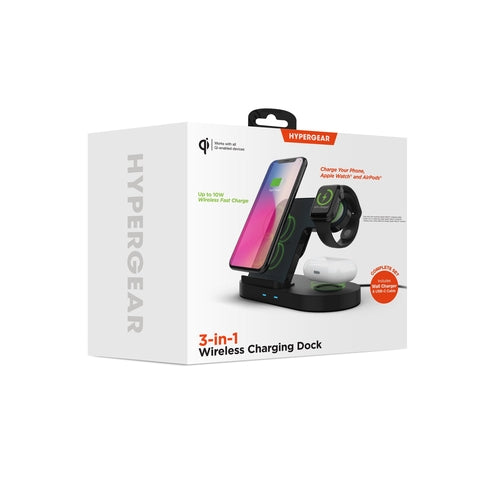 Hypergear 3-in-1 Cargador Inalambrico Dock Black