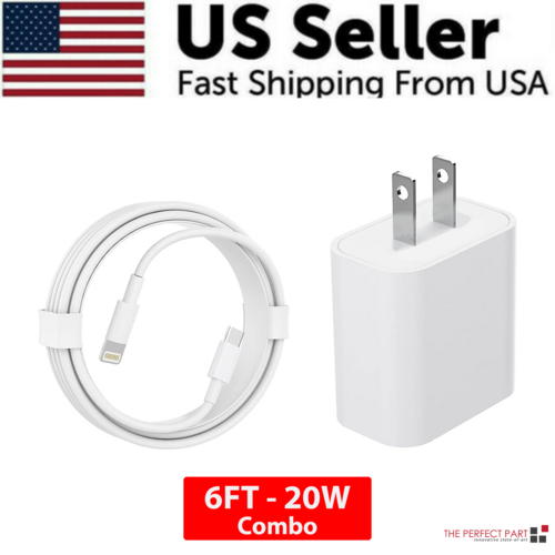 Cargador rápido USB-C PD de 20W con cable (modelo 2024) para iPhone 14, 13, 12, 11 y XR.
