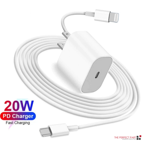 Cargador rápido USB-C PD de 20W con cable (modelo 2024) para iPhone 14, 13, 12, 11 y XR.