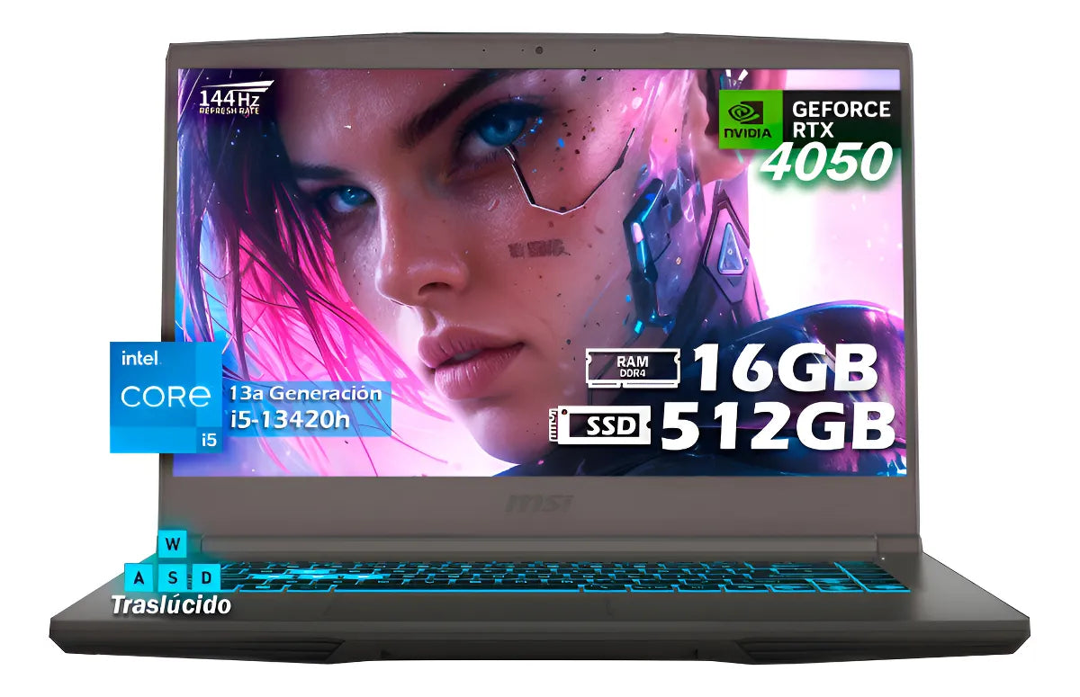 Notebook Msi Thin 15.6" i5-13420h 16gb Ram 512gb M.2 Rtx 4050 Windows 11