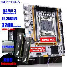 X99 placa base LGA 2011-3 Set Kit Xeon E5 2680 V4 CPU procesador 32G = 2*16G DDR4 REG ECC memoria RAM NVME M.2 TPM2.0