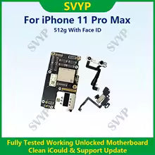 Placa base auténtica completamente probada para iPhone 11 Pro Max 64g/256g placa base desbloqueada sin identificación facial limpia iCloud envío rápido